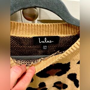 Lulus leopard print sweater S/M.